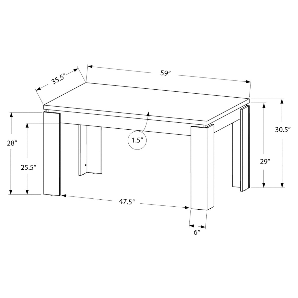 Corentin - Table A Manger - Faux Bois Noir