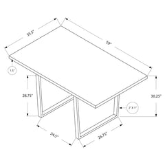 Table A Manger - 36"X 60 / Gris / Metal Chrome