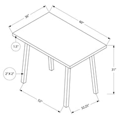 Table A Manger - 36"X 60" / Taupe Fonce / Metal Noir