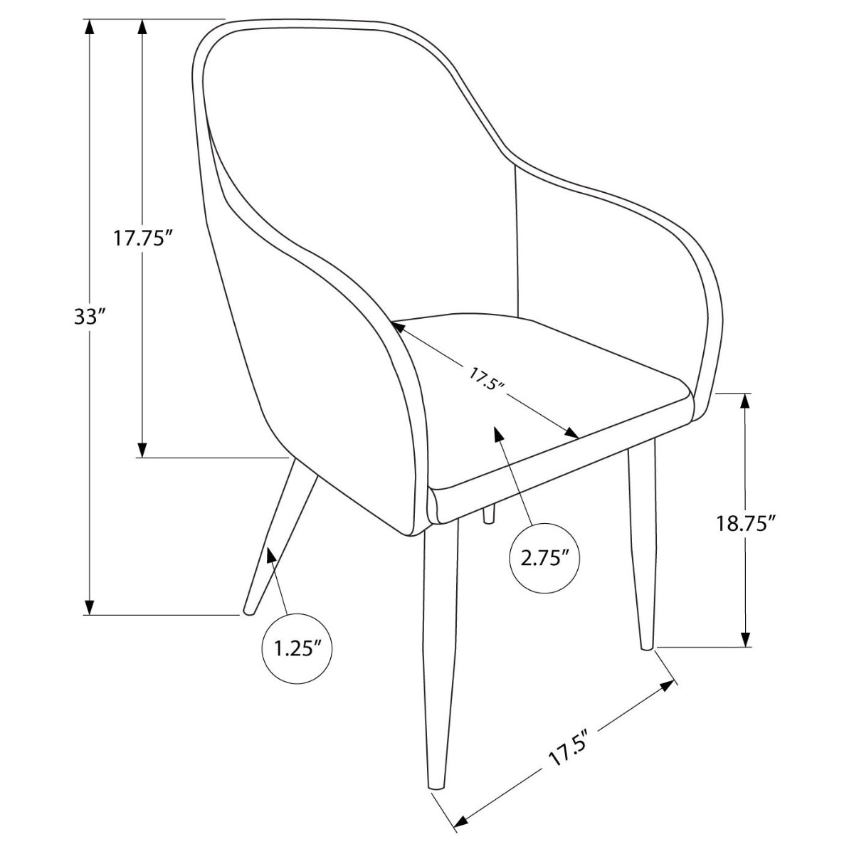 Lena - Dining Chair - Taupe Fabric