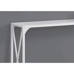 ACCENT TABLE - 48"L/WHITE/WHITE METAL HALL CONSOLE