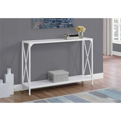 ACCENT TABLE - 48"L/WHITE/WHITE METAL HALL CONSOLE