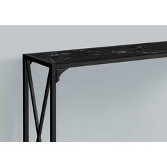 Table D'appoint - 48"L / Marbre Noir/Console D'entre Noir
