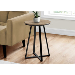 Table D'appoint - 22"H / Taupe Fonce / Metal Noir