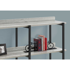 ACCENT TABLE - 48"L / GREY CONSOLE / BLACK METAL
