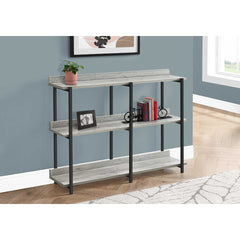 ACCENT TABLE - 48"L / GREY CONSOLE / BLACK METAL