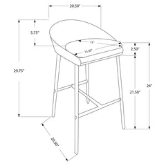 Chaise De Comptoir - 2pcs / Blanc / Base Chrome