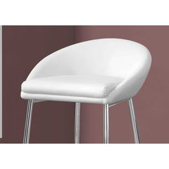 Chaise De Bar - 2pcs / Blanc / Base Chrome