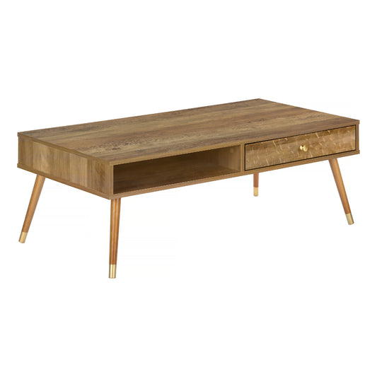 Coffee table - Mid-century walnut - 1 drawer 1200