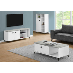 TV Stand - 60" - Grey Cement Top / White