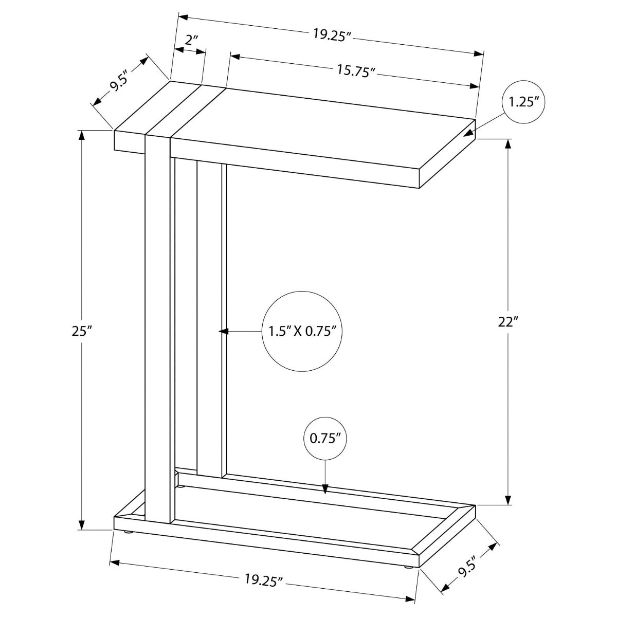 Amari - Side Table - Faux Wood Brown