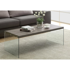 COFFEE TABLE - DARK TAUPE / TEMPERED GLASS