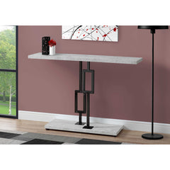ACCENT TABLE - 48"L / HALL CONSOLE CEMENT GREY / BLACK NICKEL METAL