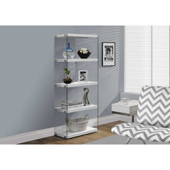 SHELF - 60"H / WHITE WITH TEMPERED GLASS
