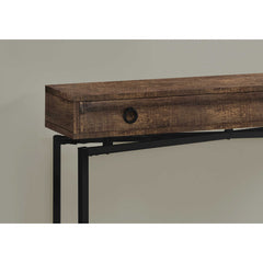 Table D'appoint - Console D'entrée - 42"L / Faux Bois Brun / Console Noir