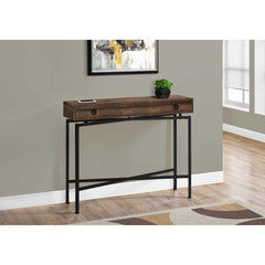 Table D'appoint - Console D'entrée - 42"L / Faux Bois Brun / Console Noir