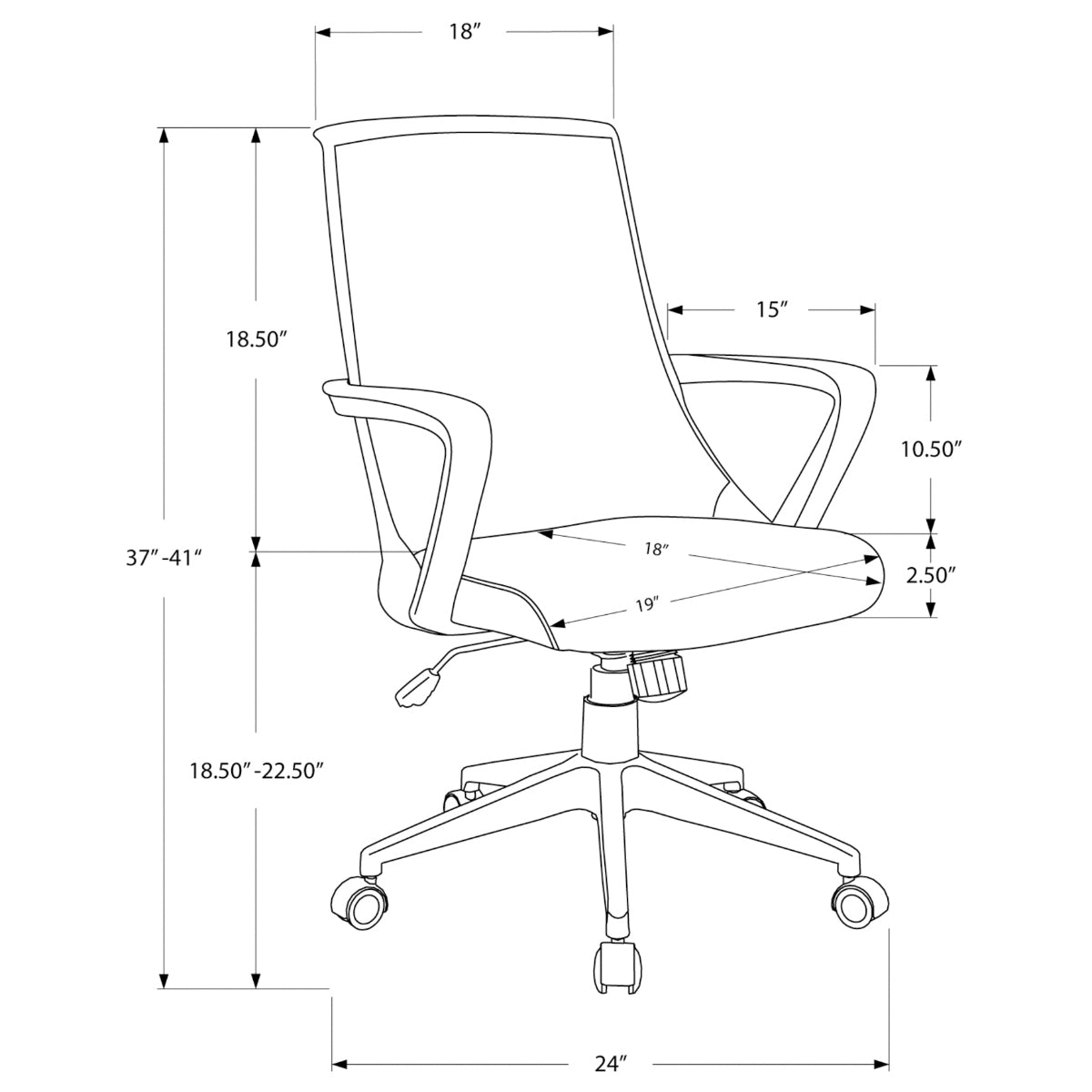 Chaise De Bureau - Noir / Gris Fonce / Multiple Position