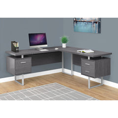 L-shaped computer desk - 71" x 71" - with 3 drawers - Available in several colors