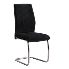 Set of 2 chairs / 39"H / Black Velvet / Chrome