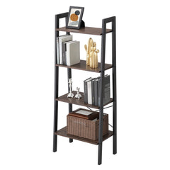 Ladder shelf - 4 levels - Dark brown and black