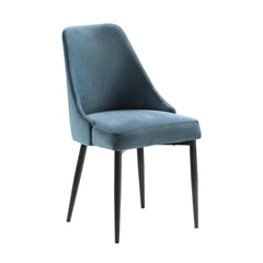 Set of 2 chairs / 35"H / Blue Velvet / Black