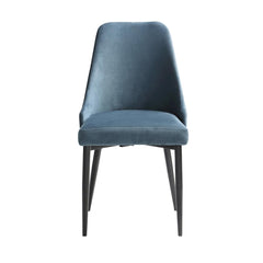 Chaise - 2pcs / 35"H / Velour Bleu / Noir