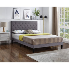 BED - KING / UPHOLSTERED GRAY FABRIC