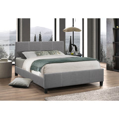 BED - TWIN / LIGHT GRAY FABRIC