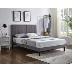 BED - KING / GRAY FABRIC