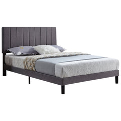BED - KING / GRAY FABRIC