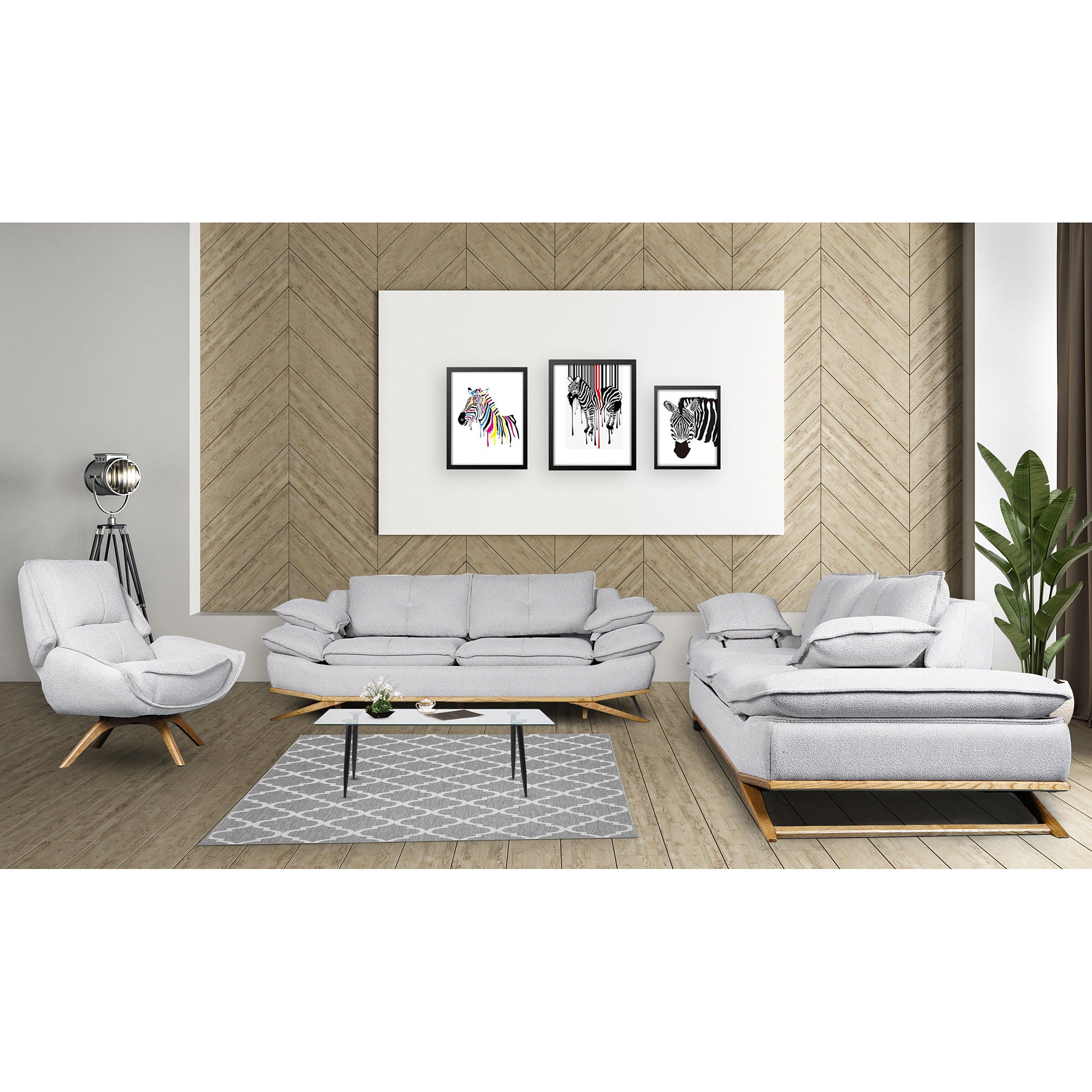 Fauteuil pivotant - WoW - Tissu Beige Pâle
