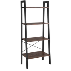 Ladder shelf - 4 levels - Dark brown and black